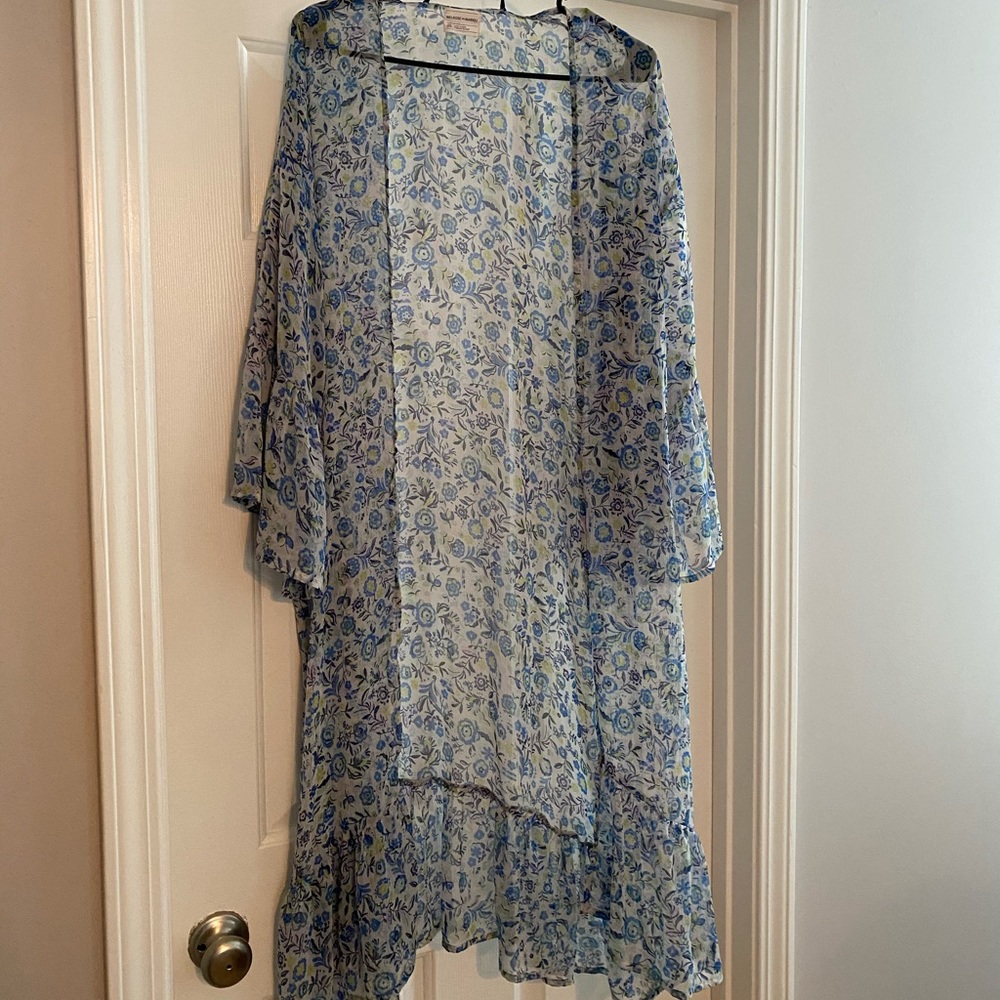 Blue sheer kimono